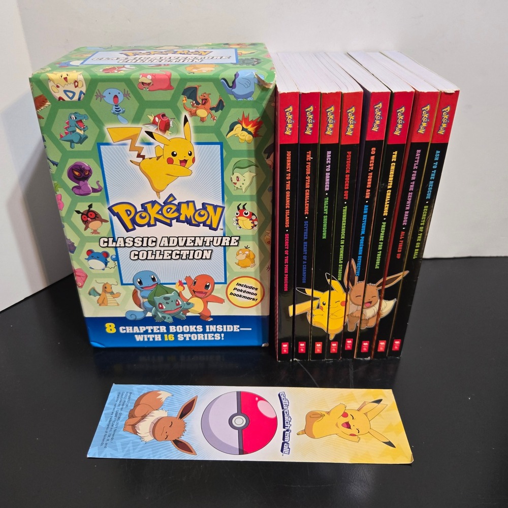 Scholastic Pokemon Classic Adventure Collection Kids 8 Book Set Box 16 Stories +